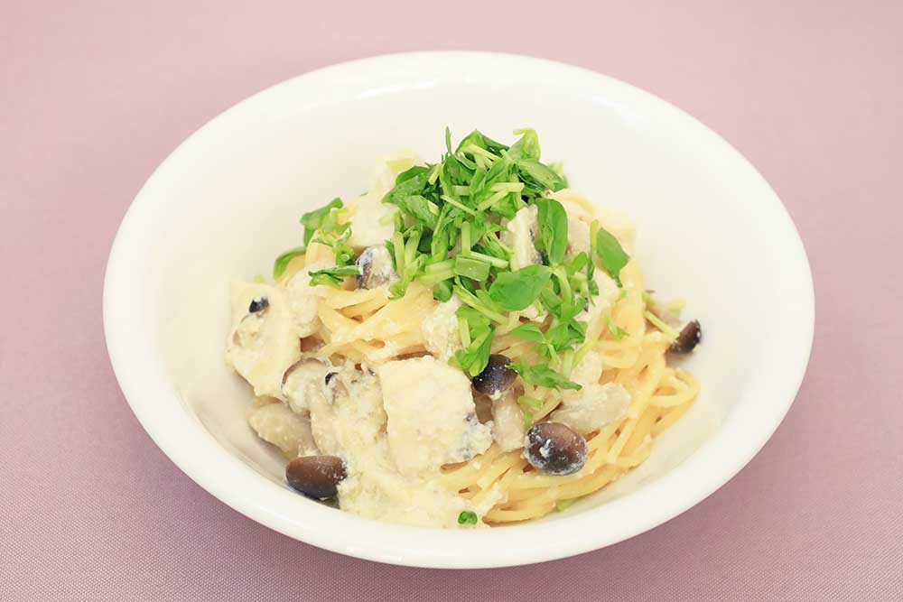 かじきのパスタごま豆乳ソース