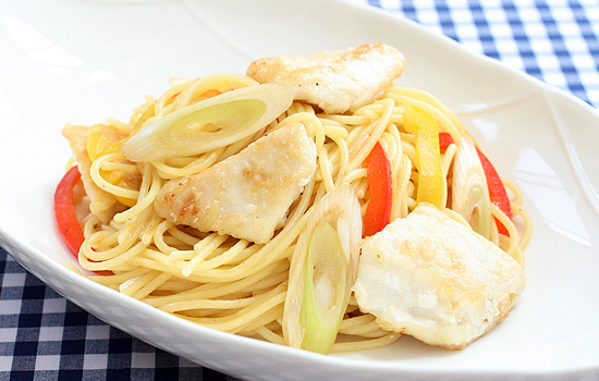カジキと長ねぎのパスタ