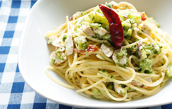 カジキのプリエーゼ風パスタ