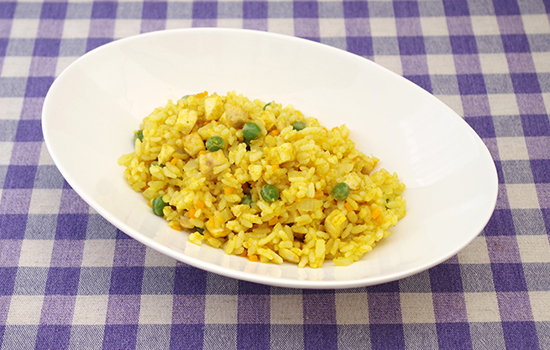 カレー味のめかじきピラフ