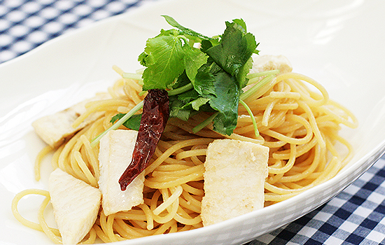 かじきの三つ葉和風パスタ