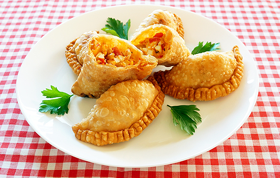 かじきのスペイン風揚げピザ