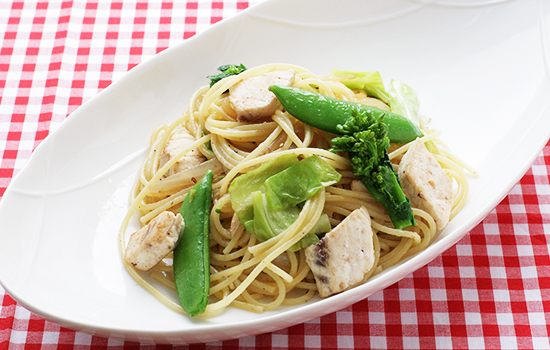 かじきと春野菜のパスタ
