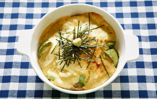かじきとアボカドの豆腐グラタン