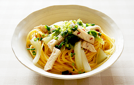 白菜とめかじきのパスタ