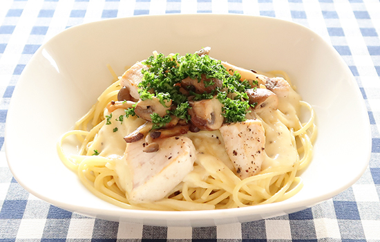 かじきのにんにくクリームパスタ