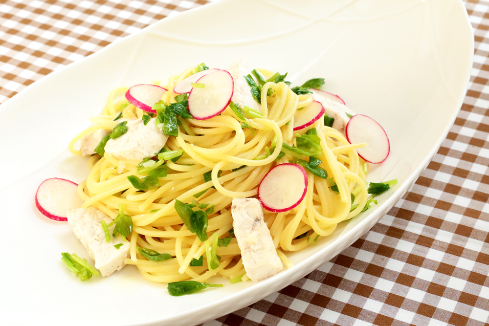 かじきとラディッシュのパスタ